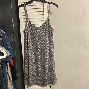 Elegant Silver Sequin Dress